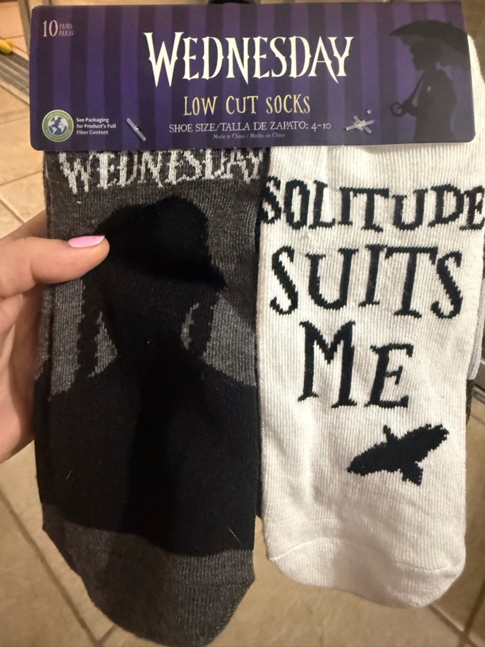 Wednesday Low Cut Socks - Black & White